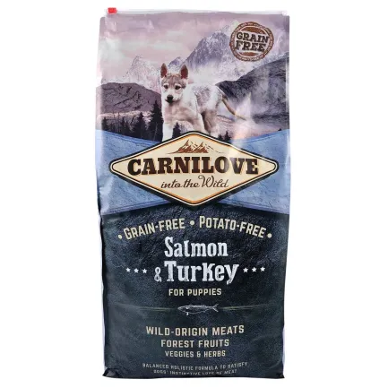 Сухий корм Carnilove Salmon &amp; Turkey для цуценят всіх порід, лосось та індичка, 12 кг — Фото 2