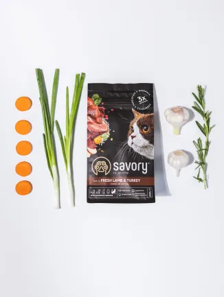 Сухий корм Savory для котів з чутливим травленням, зі свіжим ягням та індичкою, 400 г — Фото 5