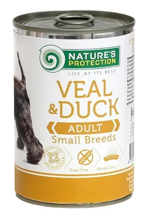 Вологий корм для дорослих собак малих порід з телятиною та качкою Nature's Protection Adult small breed Veal &amp; Duck 400г