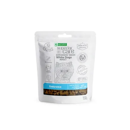 Ласощі з протеїном комах і рисом для дорослих собак усіх порід Nature's Protection Superior Care White Dogs Endurance, 150г