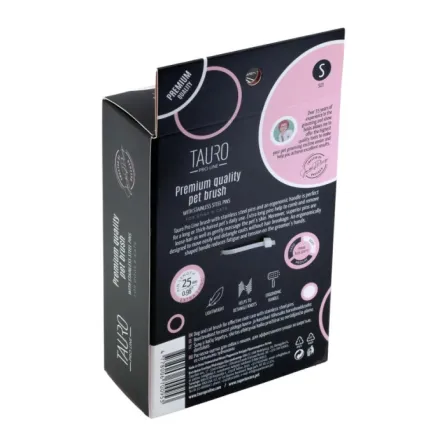 Tauro Pro Line Royal Щітка пластикова тонкі та м'які зубчики з нержавіючої сталі 25 мм, рожева, мала 15,5 x 10,2 x 6,2 см — Фото 3