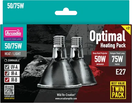 ARCADIA OPTIMAL HEATING PACK 75W HALOGEN 50W DEEP HEAT (R2100113) лампа для рептилій