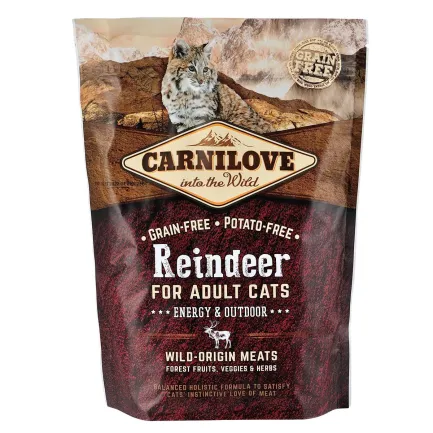 Сухий корм Carnilove Cat Reindeer для активних котів, оленина та кабан, 400 г