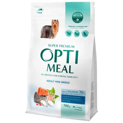 OPTIMEAL™. Сухий корм для дорослих собак мініатюрних порід з високим вмістом лосося, 0,7 кг