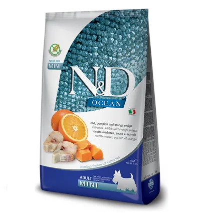 Беззерновий сухий корм Farmina N&amp;D Grain Free OCEAN PUMPKIN для собак дрібних порід з тріскою та апельсином 7 кг