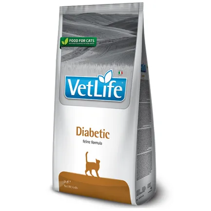 Сухий лікувальний корм для котів Farmina Vet Life Diabetic дієт. харчування, для контролю рівня глюкози в крові при цукровому діабеті, 400 г