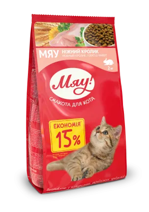 Мяу сух.корм для котів ніжний кролик 2кг