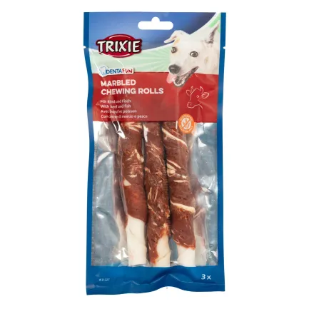 Кісточка Trixie Denta Fun для чистки зубів собак, з мармуровою яловичиною, 140 г, 3 шт