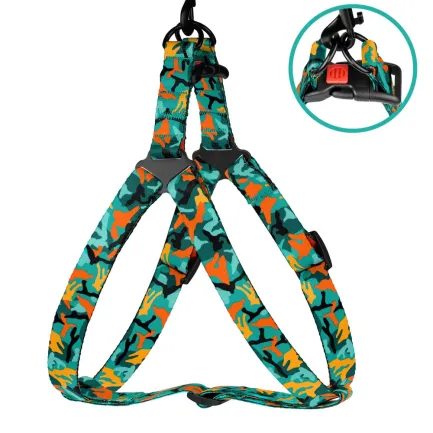 Шлея для Собак BronzeDog Urban Camo Нейлонова Зелена L