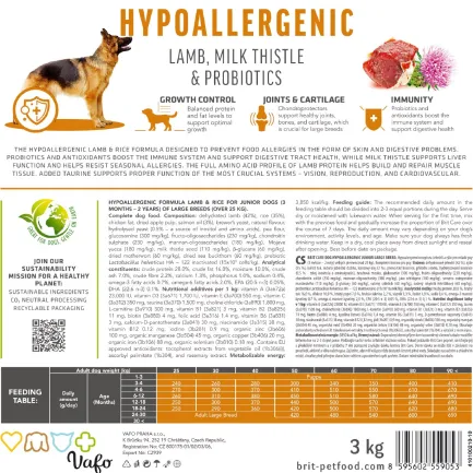 Сухий корм Brit Care Dog Hypoallergenic Junior Large Breed для молодих собак великих порід, гіпоалергенний з ягням, 1 кг — Фото 5