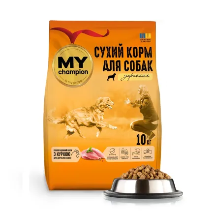 My Champion Повнораціонний сухий корм для собак з куркою, 10 кг