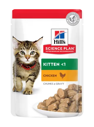 Hill's Science Plan Kitten Вологий корм для кошенят і кішок у період вагітності та лактації, з куркою та з індичкою, пауч, 85г (6+6 шт) — Фото 1