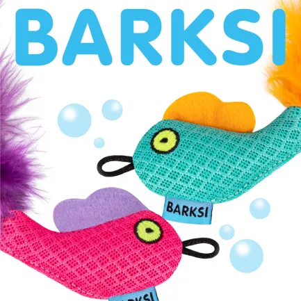 Іграшка для Котів Barksi Рибка з дзвіночком та пір'ям 8 х 5 см Рожева - — Фото 1
