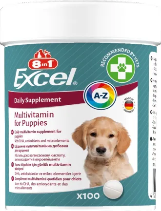 Вітаміни 8in1 Excel Multi Vitamin Puppy для цуценят та молодих собак, мультивітамін, 100 шт