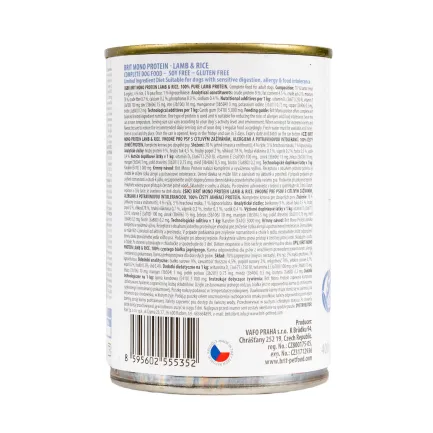 Вологий корм Brit Mono Protein Lamb &amp; Rice для собак, з ягнятиною та рисом, 400 г — Фото 2