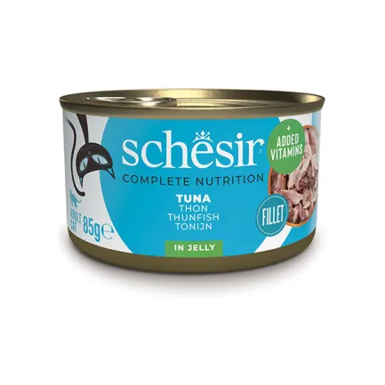 Schesir Tuna ШЕЗІР ТУНЕЦЬ в желе натуральні консерви для котів, вологий корм, банка 85г 0,085 кг