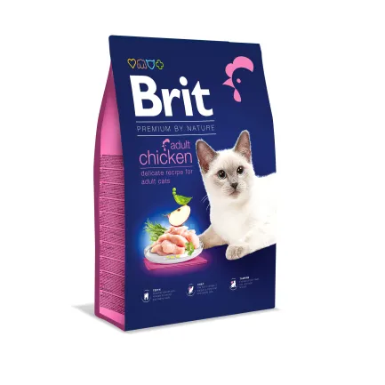 Сухий корм Brit Premium Cat by Nature Adult Chicken для котів, з куркою, 8 кг