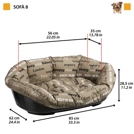 Ferplast SOFA' 8 Місце д/собаки пластик+чохол (бавовна) — Фото 1