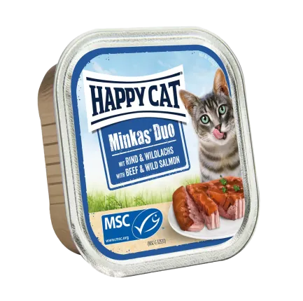 Вологий корм HC Duo Rind&amp;WLachs 100g для котів у вигляді паштету в соусі з яловичиною та диким лососем