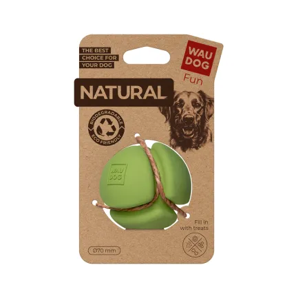 Іграшка для собак WAUDOG Fun Natural М'яч, біорозкладна гума, 7 см, зелена