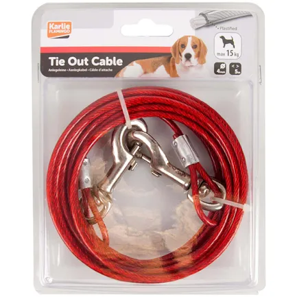 Flamingo Tie Out Cable ФЛАМІНГО ПРИВ’ЯЗОК для собак до 15 кг, трос 5м d=4 мм, L=5 м