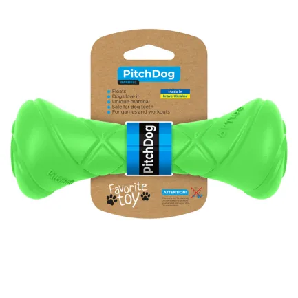 Ігрова гантель для апортування PitchDog, довжина 19 см, діаметр 7 см салатовий