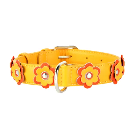Нашийник "CoLLaR GLAMOUR" з оздобленням "Аплікація" (ширина 25мм, довжина 38-49см) помаранчевий — Фото 1