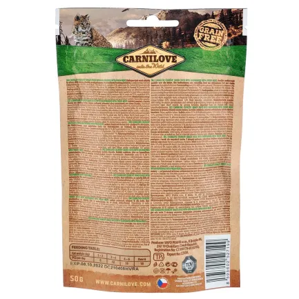 Ласощі Carnilove Cat Crunchy Snack для котів, качка та малина, 50 г — Фото 1