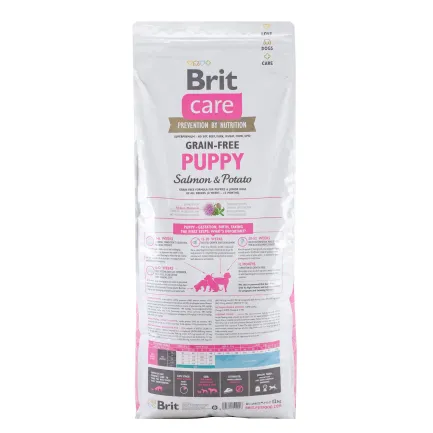 Сухий корм Brit Care Dog Grain-free Puppy для цуценят всіх порід, з лососем та картоплею, 12 кг — Фото 1