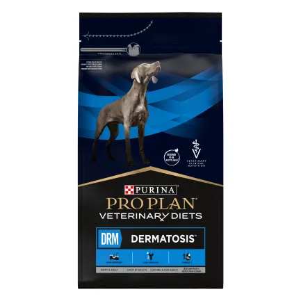 Сухий дієтичний корм PRO PLAN VETERINARY DIETS DRM Dermatosis для цуценят та дорослих собак для підтримання функції шкіри при дерматозах та надмірному випадінні шерсті 3 кг — Фото 1