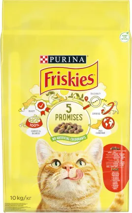 Сухий корм FRISKIES для дорослих котів з яловичиною, куркою і овочами 10 кг
