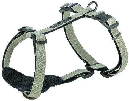 Шлея Trixie CityStyle H-harness для собак бавовна L–XL 75–120 см 25 мм світло-сіра