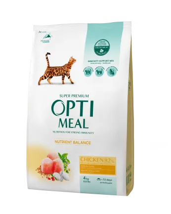 OPTIMEAL сухий корм для котів - курка 4 кг