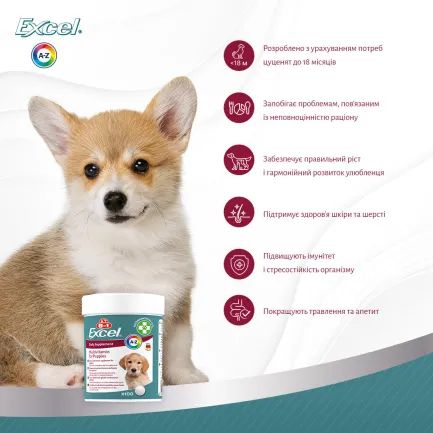 Вітаміни 8in1 Excel Multi Vitamin Puppy для цуценят та молодих собак, мультивітамін, 100 шт — Фото 8