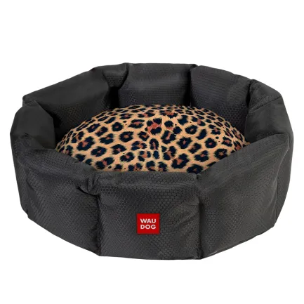 Лежанка для собак WAUDOG Relax, малюнок "Леопард", M, Ш 42 см, Д 52 см, В 19 см