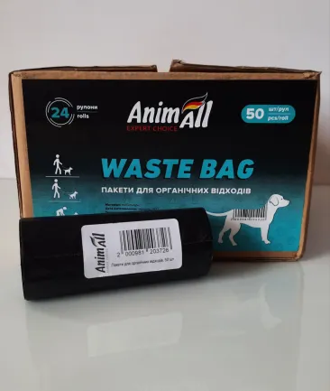 ТМ AnimAll Змінні пакети 24 рулонів у ящику по 50 штук, чорні