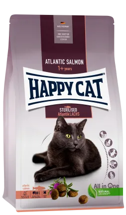 Сухий корм Happy Cat Sterilised Atlantik Lachs для дорослих стерилізованих котів зі смаком лосося, 1,3 кг, 70579