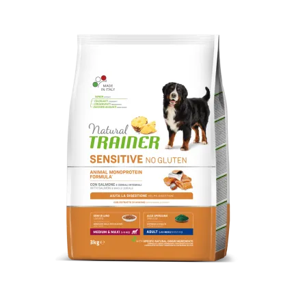 Natural Trainer Dog Sensitive Adult Medium&amp;Maxi сухий корм для середніх та великих порід з Лососем 3 кг