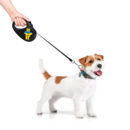 Повідець-рулетка для собак WAUDOG R-leash, малюнок "Дім", S, до 15 кг, 5 м, світловідбиваюча стрічка чорний — Фото 7