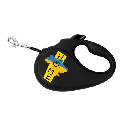 Повідець-рулетка для собак WAUDOG R-leash, малюнок "Дім", L, до 50 кг, 5 м, світловідбиваюча стрічка чорний — Фото 4