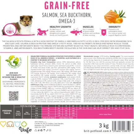 Сухий корм Brit Care Dog Grain-free Puppy для цуценят, беззерновий з лососем, 12 кг — Фото 6