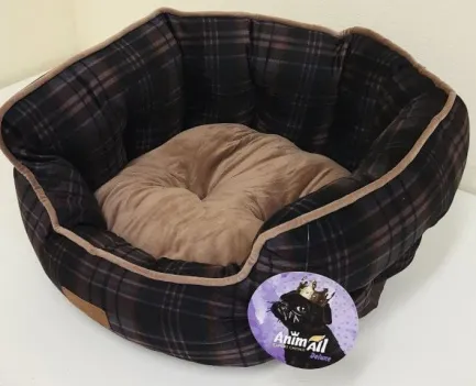 Лежанка AnimAll Rolyal Sof-2 S RED - COFFEE для собак і котів, клітка, 48×42×20 см