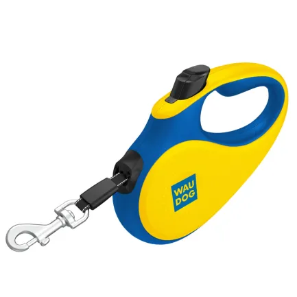 Повідець-рулетка для собак WAUDOG R-leash, малюнок "Colors of freedom", L, до 50 кг, 5 м, світловідбивна стрічка — Фото 3