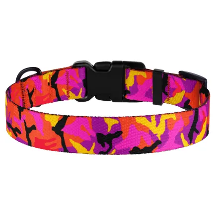 Нашийник для Собак BronzeDog Urban Camo Нейлоновий з Пластиковою Пряжкою Рожевий L — Фото 3