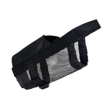 Намордник Trixie для собак, з сітчастою вставкою, поліестер, L-XL 22-34 см/28-46 см (чорний)