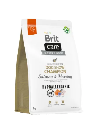Сухий корм Brit Care Dog Hypoallergenic Dog Show Champion для виставкових собак, з лососем і оселедцем, 3 кг