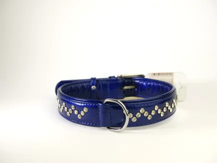 Нашийник "CoLLaR brilliance" зі стразами преміум класу (ширина 35мм, довжина 46-60см) синій — Фото 1