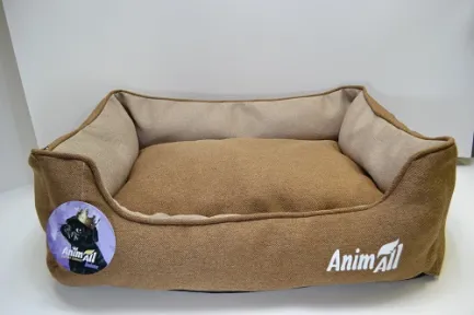 Лежанка AnimAll Gama L Gold Brown для собак і котів, золотисто-коричнева, 65×51×18 см