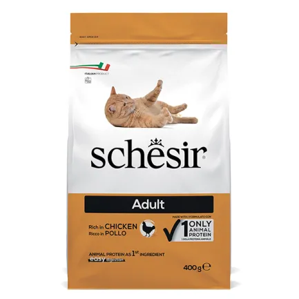 Schesir Cat Adult Chicken ШЕЗІР ДОРОСЛИЙ КУРКА сухий монопротеїновий корм для котів 0,4 кг