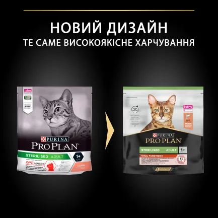 Сухий корм PRO PLAN Sterilised Adult 1+ Vital Functions для дорослих котів після стерилізації з лососем 400 г — Фото 7